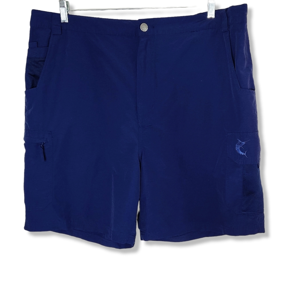 Reel Legends Tarpon Quick Dry Blue Cargo Shorts Men's Size XXL